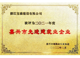 嘉興市先進(jìn)建筑業(yè)企業(yè)